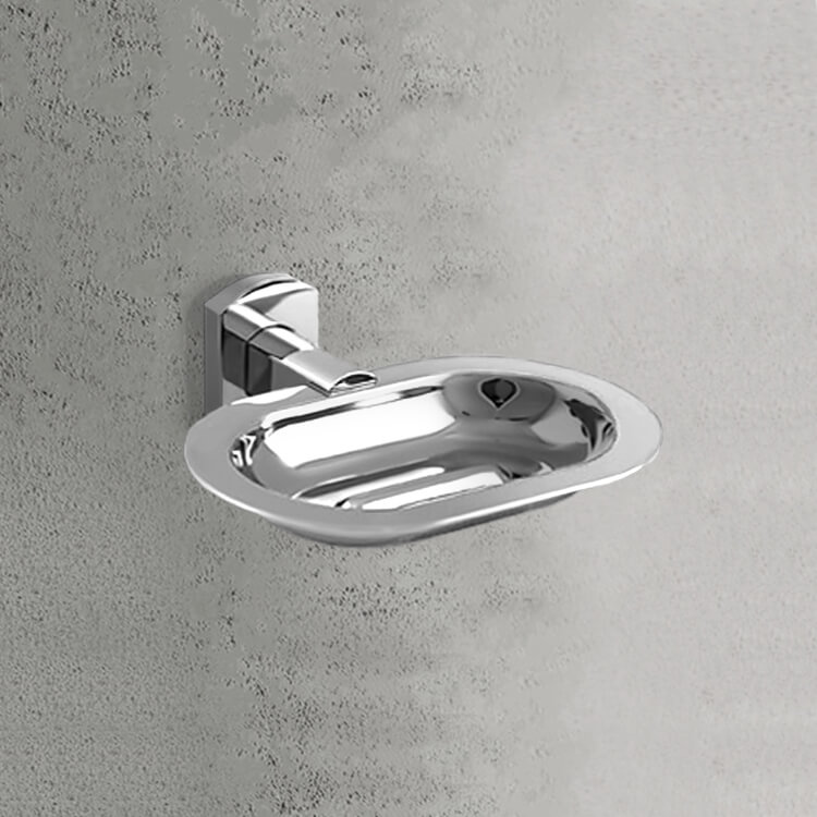 Soap Dish, Gedy ED12-13, Wall Mounted Polished Chrome Soap Dish
